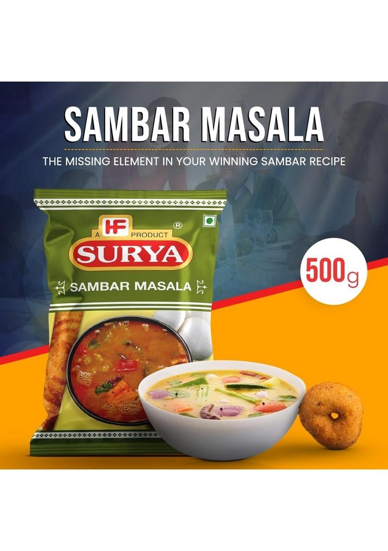 Surya HF, Sambar Masala 500g| Authentic South Indian Flavour| Blend of Spices