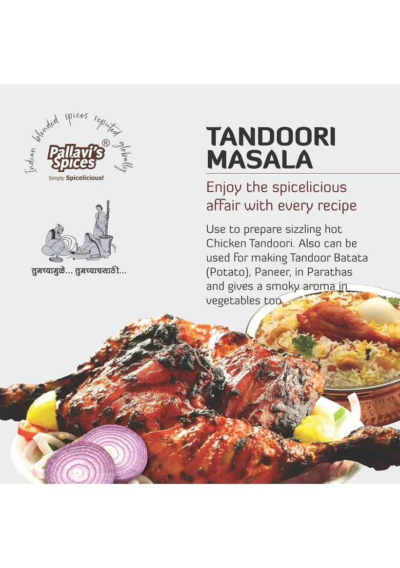 Pallavi's Spices Tandoori Garlic,Ginger Masala|Tanduri Tikka Masala|Bbq, Grill & Rub Seasoning/Spicy Marinade|5X10G Sachets/Pack| (Pack Of 4),100 Grams