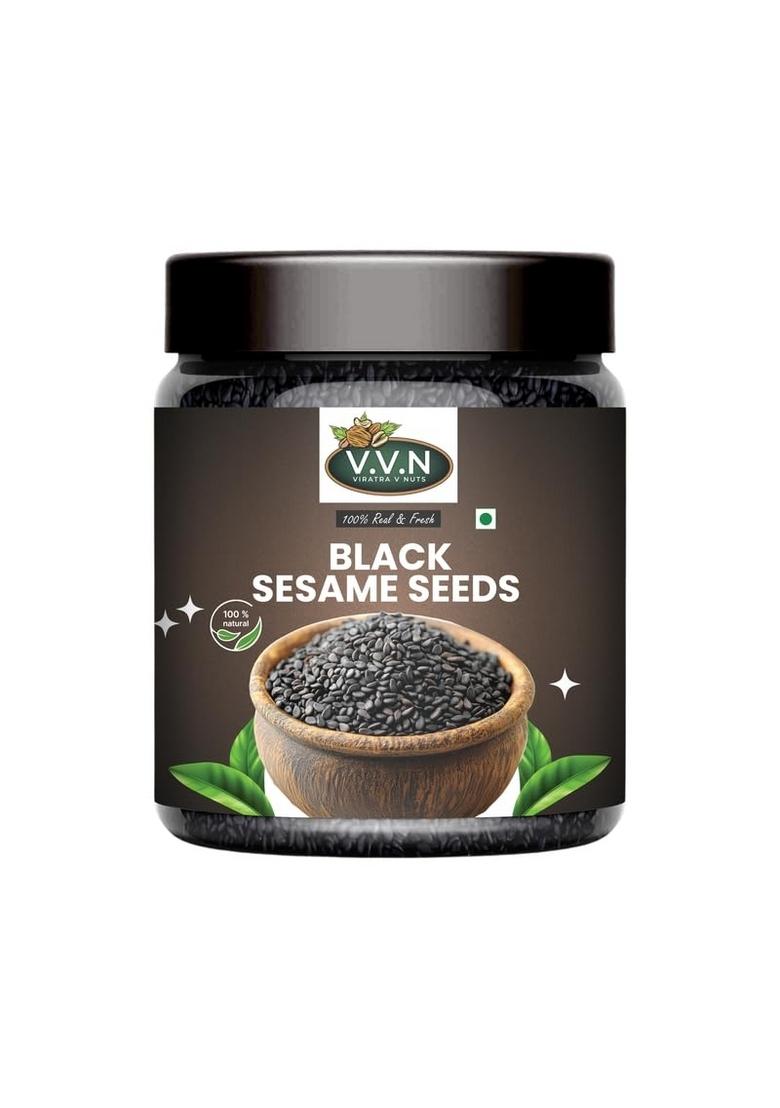 V.V.N Black Sesame Seeds 250 gm | Natural Whole Kaale Till Seed for Eating Healthy Cooking Rich in Fibre and Plant Protein No Artificial Colour & Preservatives Free