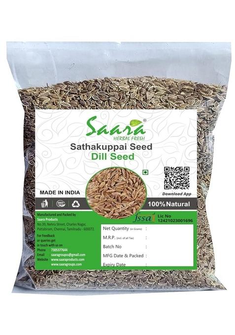 SAARA HERBAL FRESH Sathakuppai Seeds, Pencedanum Grande Dill Suwa Help to maintain the blood pressure level, 50g (Pack of 1 X 50g)