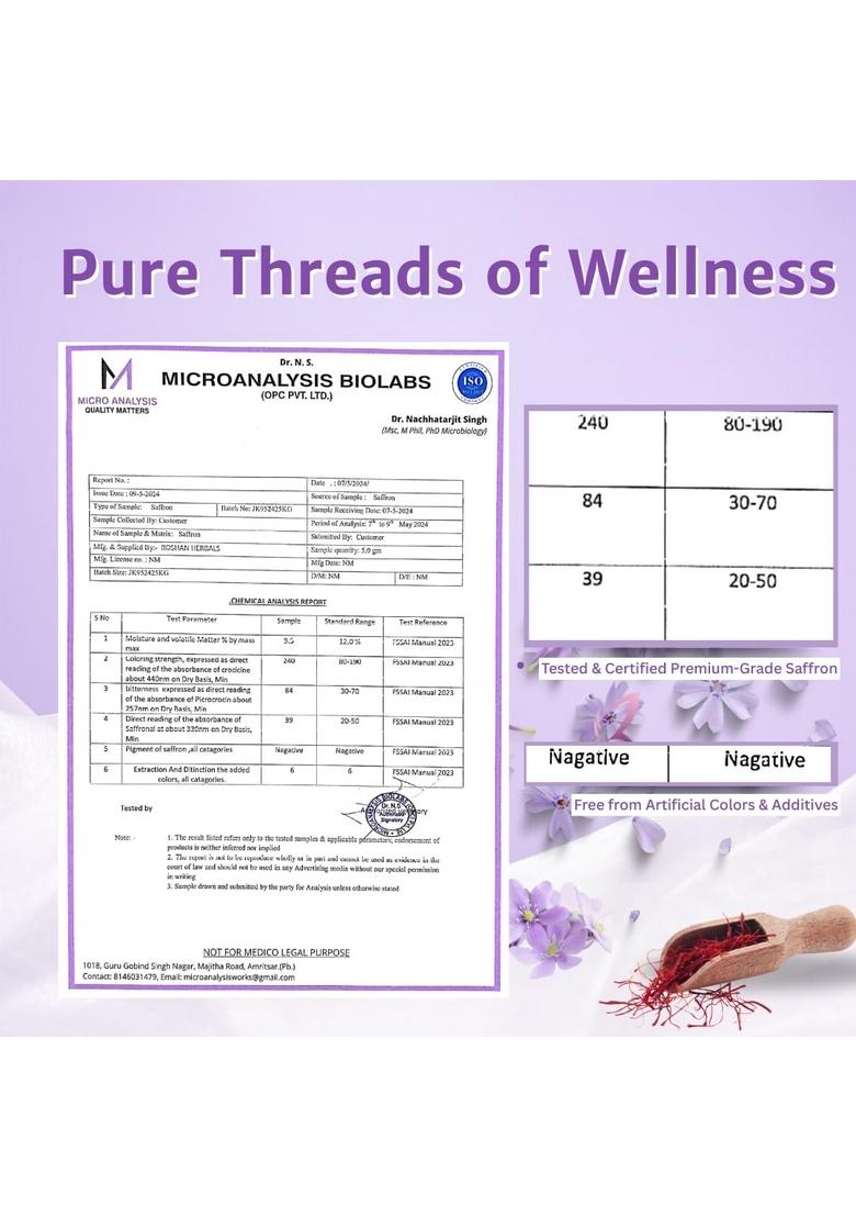 Namhya Original Kashmiri Saffron/Kesar (1g) Premium Kishtwari Lacha | Pure & Natural Zaafran for Pregnant Women, Pooja Rituals, Cooking, Skincare