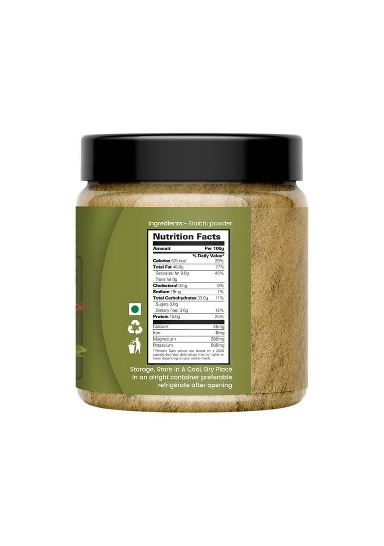 NUTRIZAIKA Elaichi Powder | Pure Green Cardamom Aromatic & Flavorful Ideal for Sweets, Chai Baking |250gm - Indya