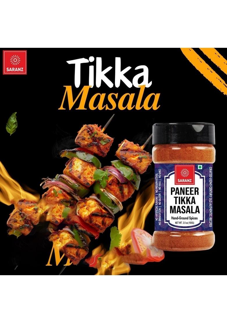 SARANZ Paneer Butter Jain & Tikka Masala (Combo Pack) Instant Use | Spice Powders and Masalas Artisanal Spices with Rich Strong Flavour 100 Gms Sprinkler Jar