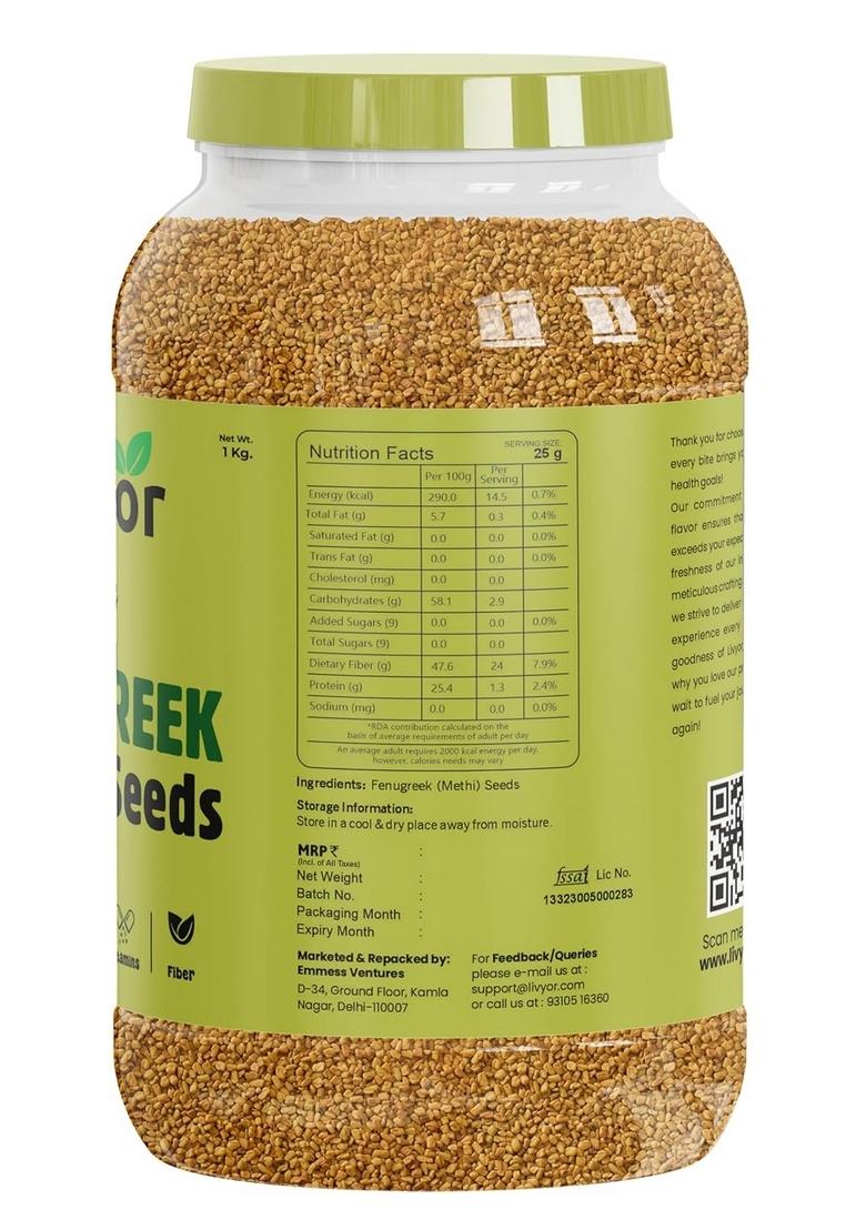 LIVYOR Natural Fenugreek/Methi Seeds