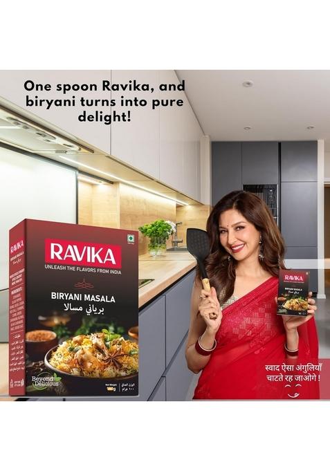 RAVIKA Masala Combo Pack (50g Each) Meat, Chicken, Biryani, Fish, Garam & Kitchen of 6 Premium Spices for Rich Taste Aroma