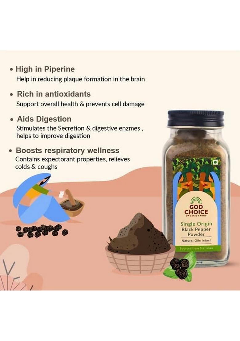 GOD CHOICE ORGANIC FARMS Spices Combo 1300G (Pack of 6)|Pet Jar|Red Chilli,Turmeric,Coriander,Jeera Powder,Black Pepper & Kashmiri Chilli Powder|100% Pure Natural|Stoneground