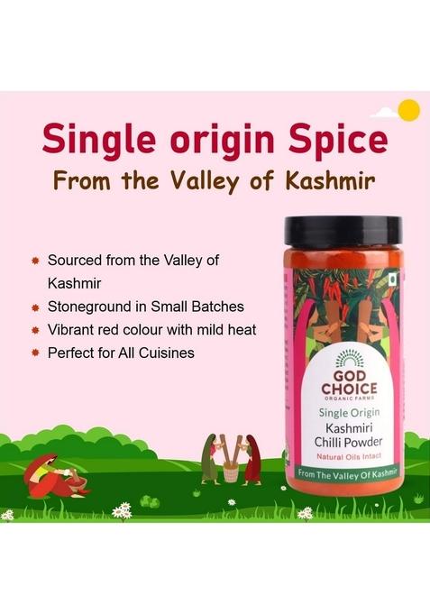 GOD CHOICE ORGANIC FARMS Spices Combo 1300G (Pack of 6)|Pet Jar|Red Chilli,Turmeric,Coriander,Jeera Powder,Black Pepper & Kashmiri Chilli Powder|100% Pure Natural|Stoneground