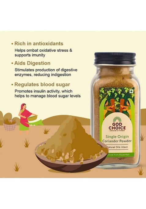 GOD CHOICE ORGANIC FARMS Spices Combo 1300G (Pack of 6)|Pet Jar|Red Chilli,Turmeric,Coriander,Jeera Powder,Black Pepper & Kashmiri Chilli Powder|100% Pure Natural|Stoneground