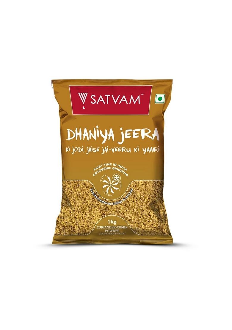SATVAM Coriander Cumin Powder, 1 KG | Dhaniya Jeera/Jira Powder Dhana Jeeru/Jiru