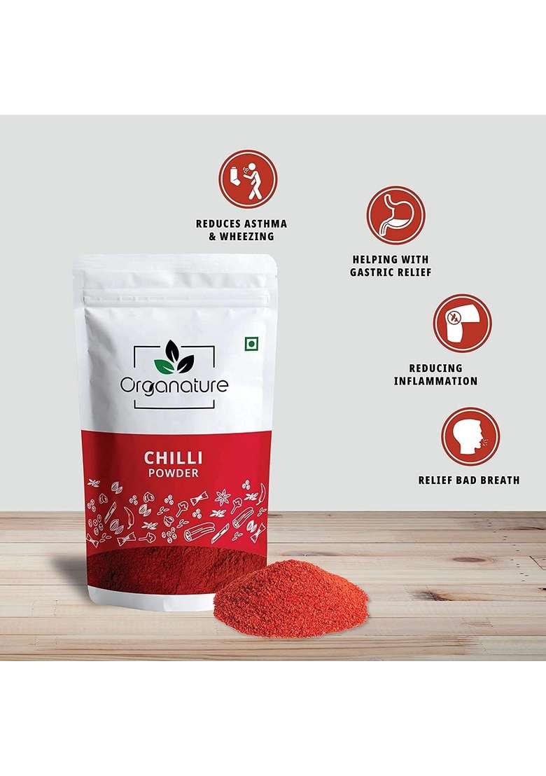 Organature Fresh Premium Lal Mirch Red Chilli Powder | Indian Spice Masala Smoky & Spicy 100% natural (350 Grams) - Indya