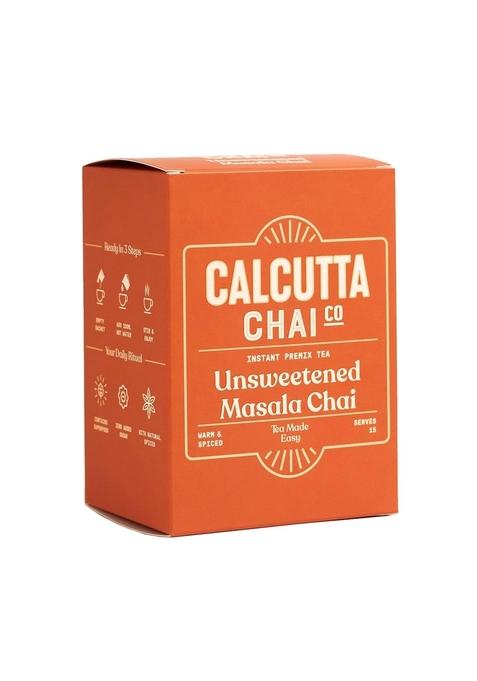 Calcutta Chai Co Unsweetened Masala | Instant Tea Premix 15 Sachets 210 Gram Zero Added Sugar Made With Assam Natural Spices