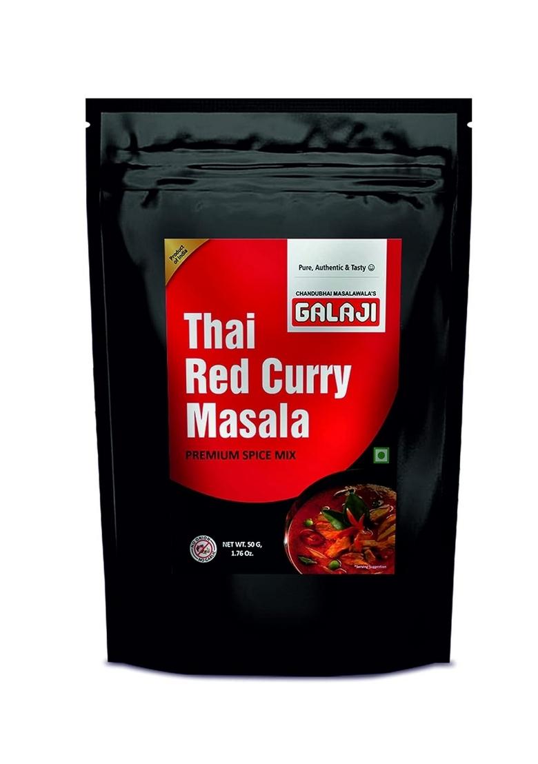 GALAJI Thai Red Curry Masala 50 Grams Homemade Powdered | for Healthy Cooking Ready to Cook All Seasonings Spices Pure & Hygiene Spice Mix