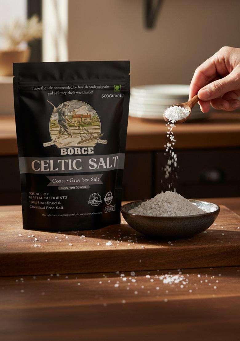 LibidSafe 920 GM, Organic Borce Celtic Salt - Natural & Pure Unrefined Gourmet from Deep Sea, Rich in 82 Mineral Coarse, Ideal for Cooking, Seasoning, Health Benefits - Indya