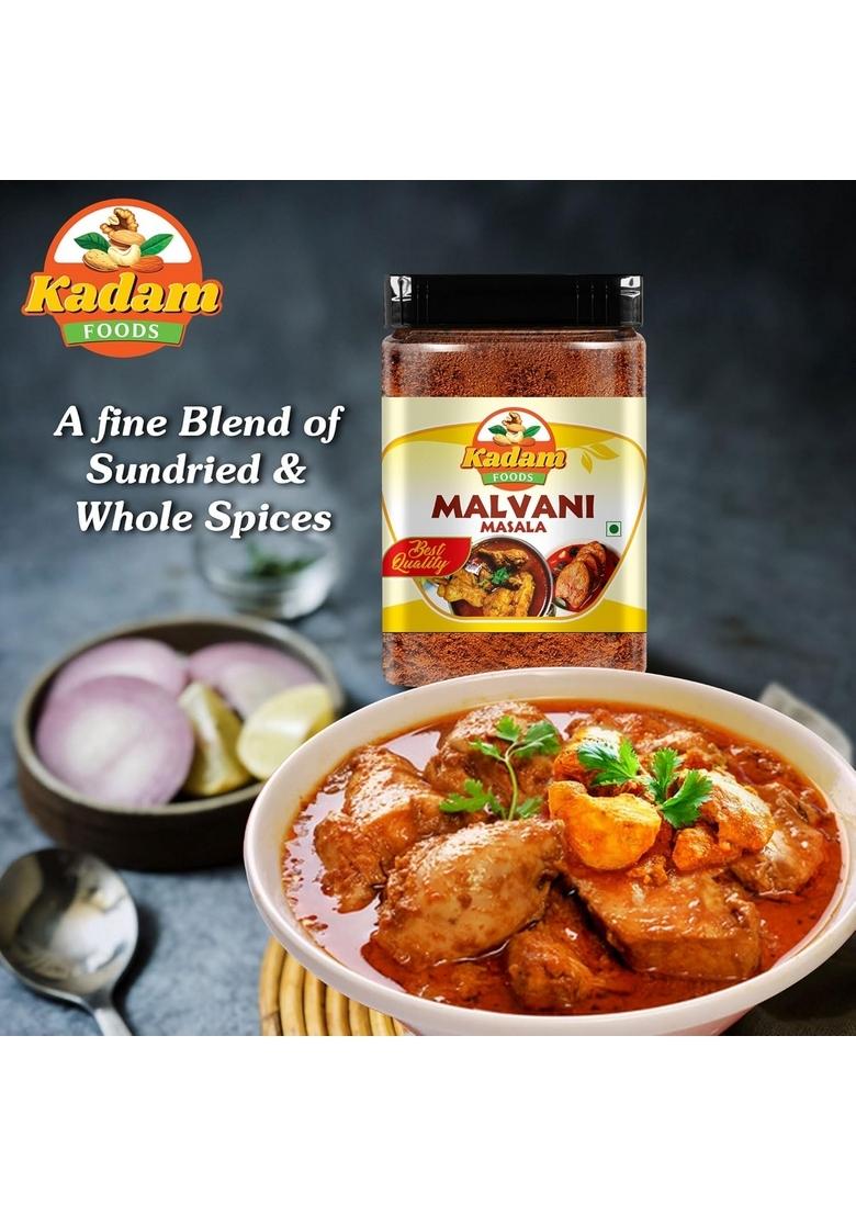 M.K DRY FRUITS KADAM FOODS Malvani Masala | Authentic Indian Spice Blend for Veg & Non-Veg Curries Traditional Taste No Added Colors or Preservatives 100g