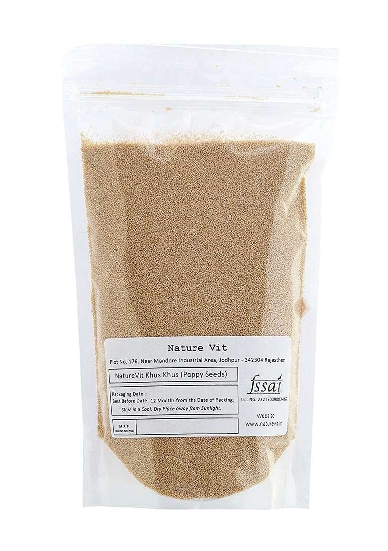 Nature Vit Khus 400 Gram | 100% Natural White Poppy Seeds Rich In Calcium & Minerals Ideal For Cooking, Sweets Traditional Indian Recipes - Indya
