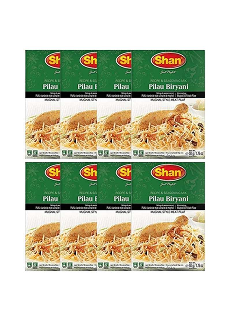 Shan Pilau Biryani Masala, 8 x 50 g - Indya