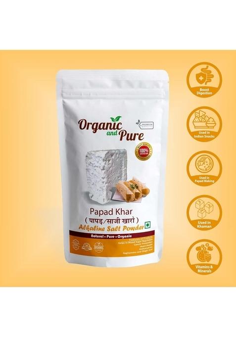 Organic and Pure Papad Khar Soda | Sajji Sajjige Papadiao Karo Alkaline Salt Powder Sodium Benzoate Sesquicarbonate (100g)