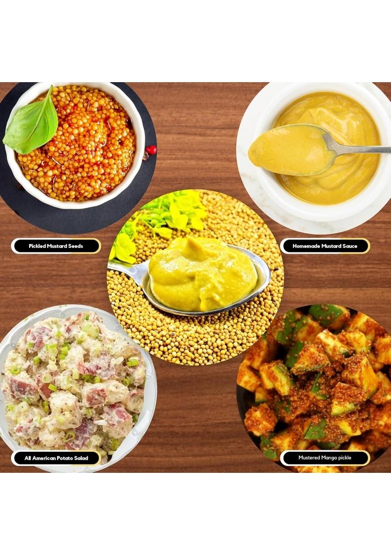 ORGANIC ZING Yellow Mustard Seeds | Whole Seed for Pickles & Cooking 100% Raw Vegan Preservative Free Product of India (454gm)