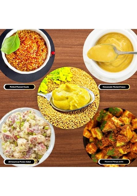 ORGANIC ZING Yellow Mustard Seeds | Whole Seed for Pickles & Cooking 100% Raw Vegan Preservative Free Product of India (454gm)