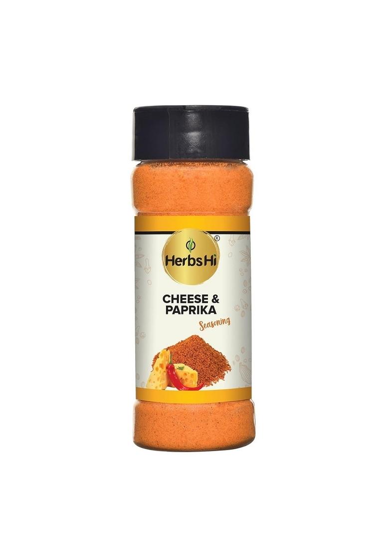 HerbsHi Cheese Powder & Paprika for fries, nachos, makhana, fried snacks, toasts, sandwiches, stir vegetables, pastas, pizzas, chicken, meats