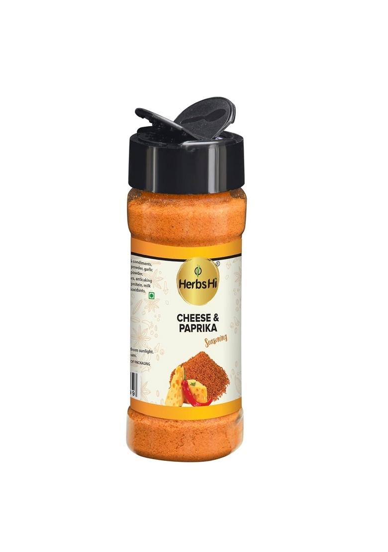 HerbsHi Cheese Powder & Paprika for fries, nachos, makhana, fried snacks, toasts, sandwiches, stir vegetables, pastas, pizzas, chicken, meats