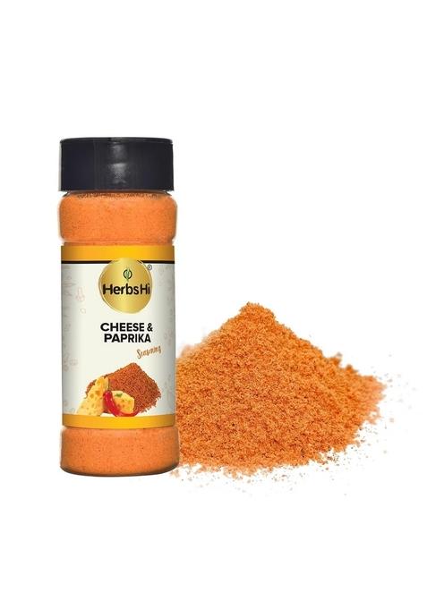 HerbsHi Cheese Powder & Paprika for fries, nachos, makhana, fried snacks, toasts, sandwiches, stir vegetables, pastas, pizzas, chicken, meats