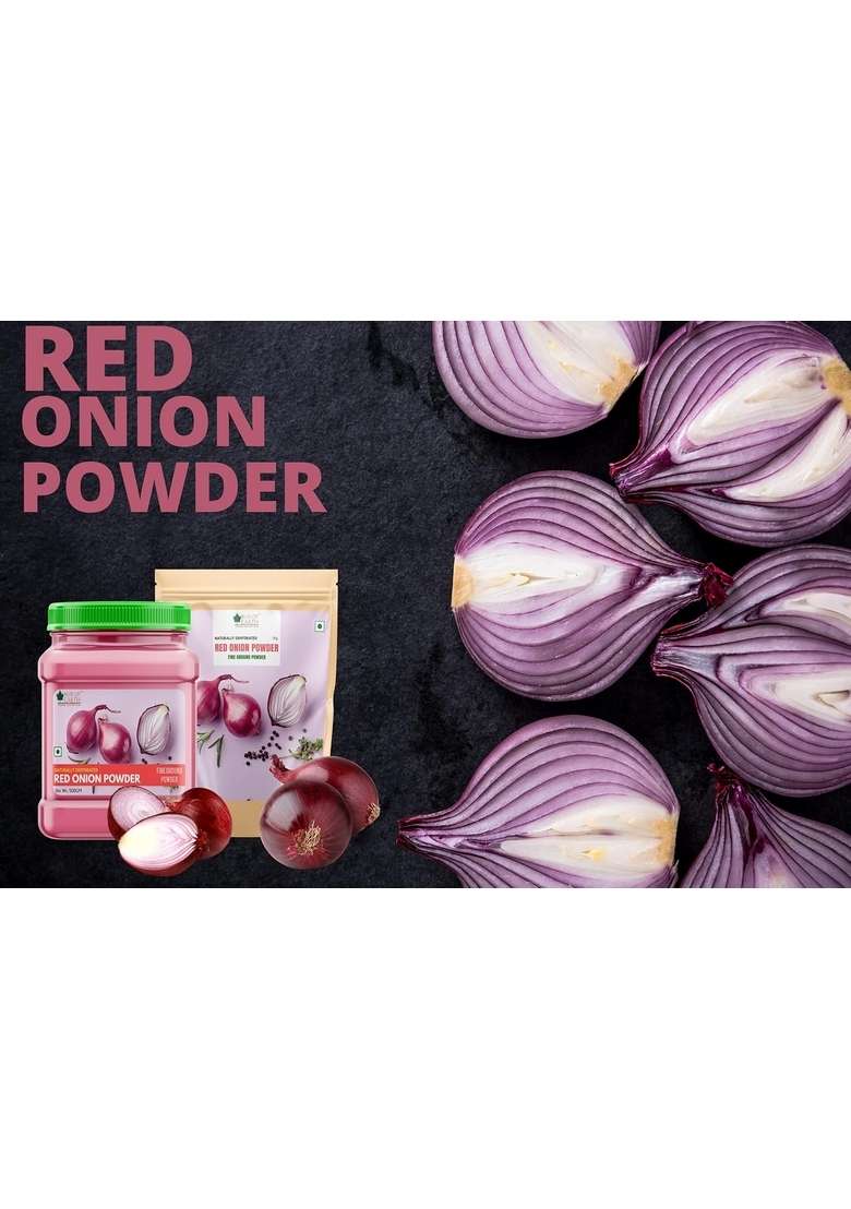 BLISS OF EARTH 500Gm Natural Red Onion Powder, Dehydrated, Good For Cooking & Hair Growth - Indya