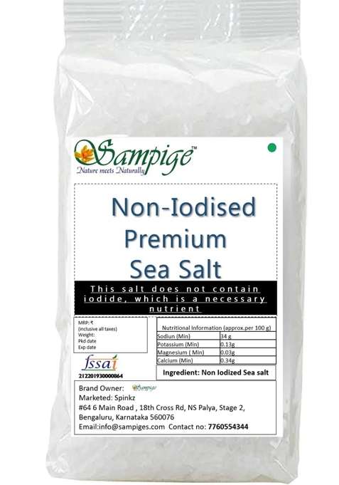Sampige Non Iodised and Un-filtered Sea Salt 4.5 kg hand cleaned chemical free 4500 grams