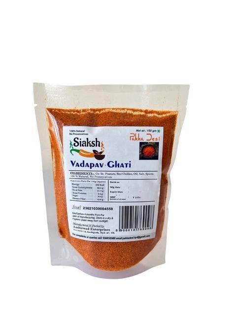 Siaksh Instant Ready to use Vada pav ghati/Chutney - a Dry Garlic Peanut Powder Mix Gives Authentic Taste of Mumbai Vadapav- 150g