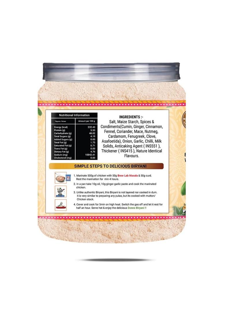 Brew Lab Donne Biryani Masala | Rich & Intense Taste Authentic, Aromatic, Flavourful Spice Mix 250 gm