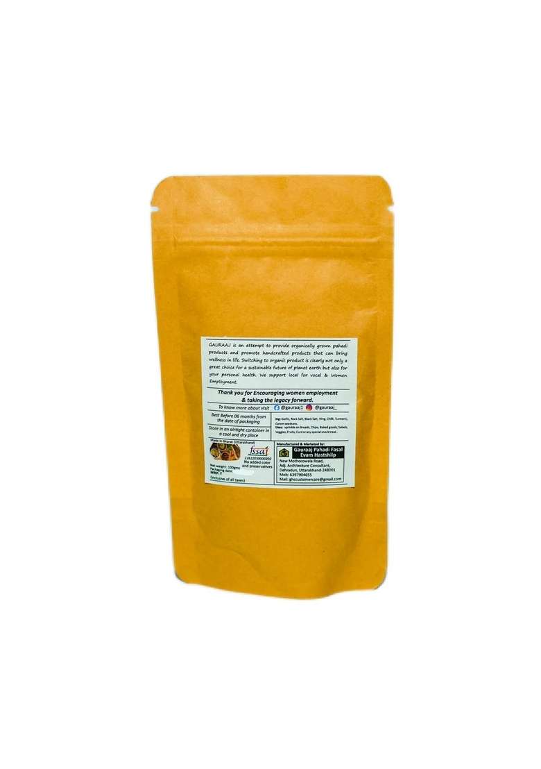 Gauraaj Handgrounded Garlic Himalayan Flavored Salt - 250g | Organic Pahadi Namak Seasoning Pisyu Loon Mix for Popcorn, Salad, Raita, Snacks No Preservatives & Chemicals (Pack of 1) - Indya