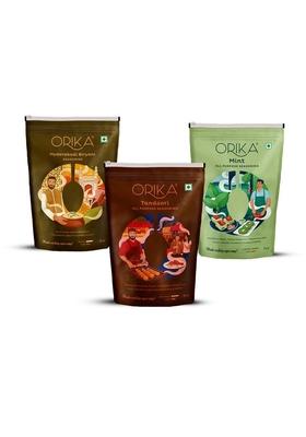 Orika Mint Seasoning, Tandoori Marinade & Hyderabadi Biryani Seasoning (Combo of 3, 75/85 g Each)