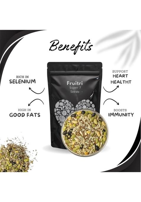 Fruitri 7-in-1 Seed Mix 1KG, Premium Mixed Seeds Combo, High-Fiber, Antioxidant-Rich & Beans, Nutrient-Dense, Healthy Snack,100% Natural and Roasted