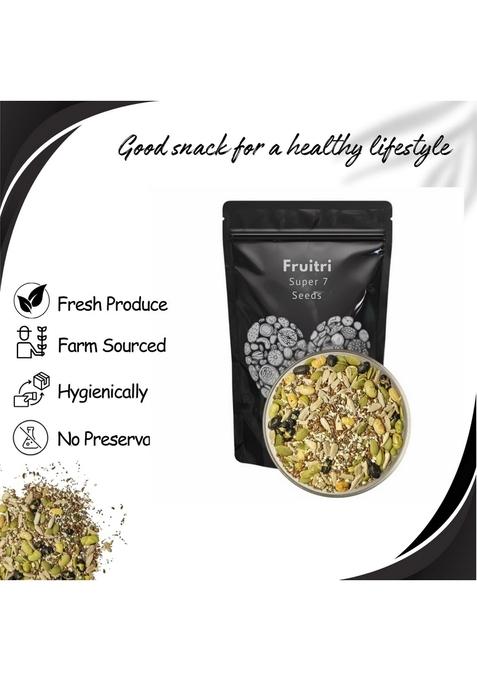 Fruitri 7-in-1 Seed Mix 1KG, Premium Mixed Seeds Combo, High-Fiber, Antioxidant-Rich & Beans, Nutrient-Dense, Healthy Snack,100% Natural and Roasted