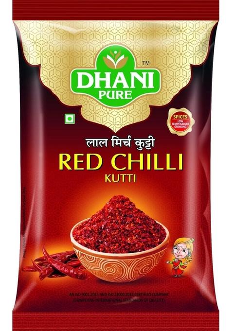 Dhani Pure Red Chilli Kutti | Crushed Powder Natural and Aromatic No Preservatives or Colours Authentic Indian Spice for Cooking (100 gm)