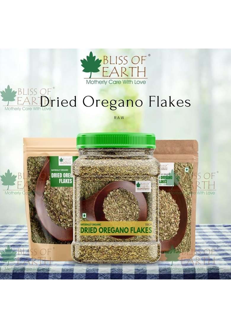 BLISS OF EARTH 300Gm Naturally Organic Dried Oregano Flakes For Seasoning On Pizza & Pasta - Indya