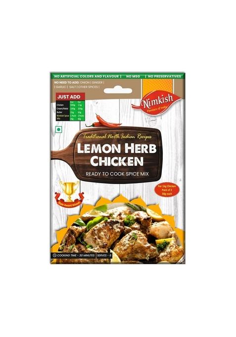 Nimkish Lemon Herb Chicken Masala - 60g | Ready-to-Cook Spice Mix for Dry & Gravy Dishes Complete Premix