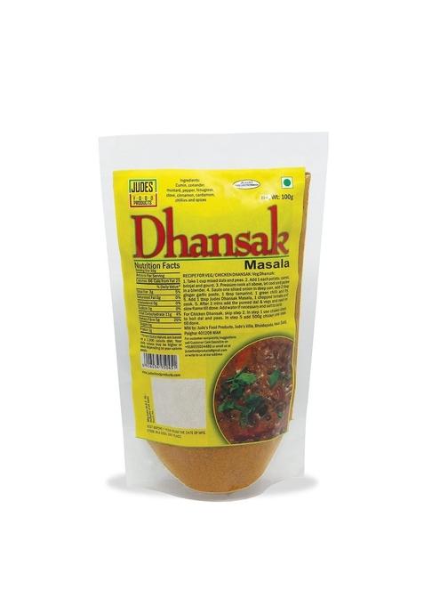 Jude's Food Products Dhansak Masala | Authentic, traditional recipe Ready to Use Perfect for Cooking |No Added Colour, Flavours Vegetables, Lentils, Chicken, Meat, Curry Spice Powder 100 gms (Pack of 1)