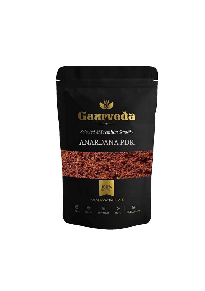 GAURVEDA Anardana Powder - Pure Fresh Organic Dried Pomegranate Seed Enhance Your Taste (100 Grams) - Indya