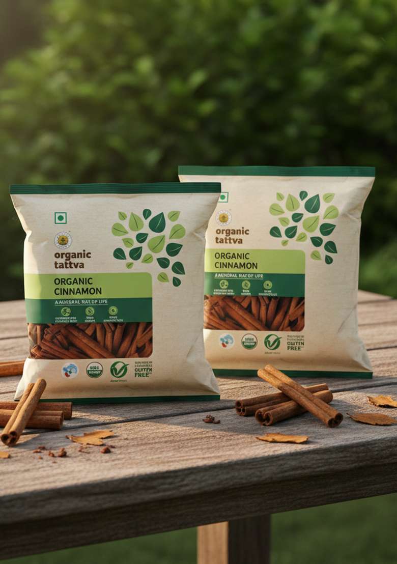 ORGANIC TATTVA Tattva,Organic Cinnamon (Dalcheeni) Whole/Sabut - 50 Gram (Pack of 2) - Indya