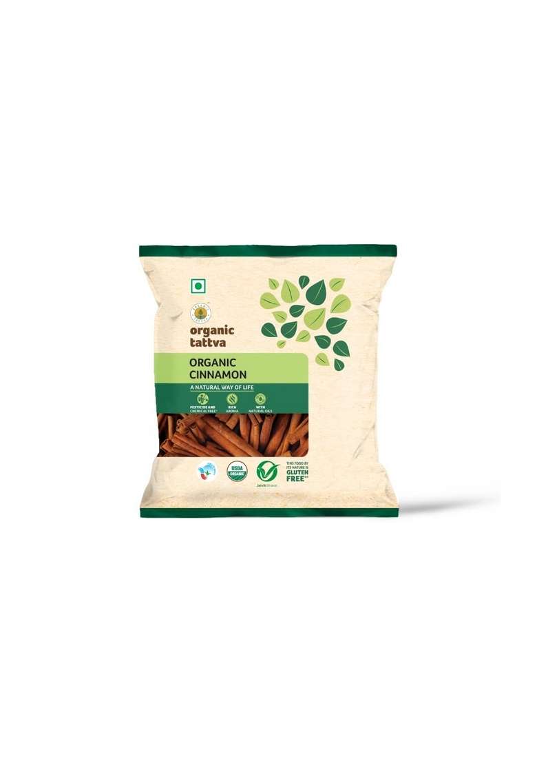 ORGANIC TATTVA Tattva,Organic Cinnamon (Dalcheeni) Whole/Sabut - 50 Gram (Pack of 2) - Indya