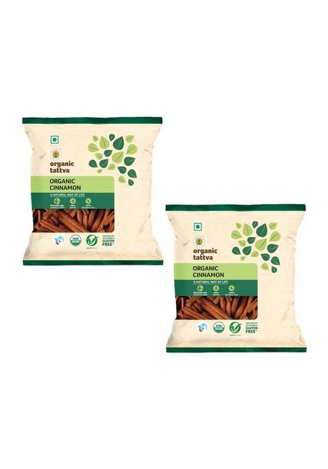 ORGANIC TATTVA Tattva,Organic Cinnamon (Dalcheeni) Whole/Sabut - 50 Gram (Pack of 2)