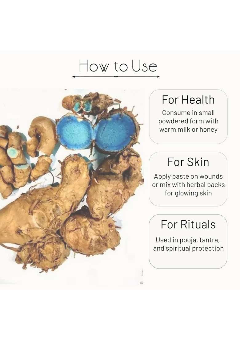Shine Organic | Kali Haldi Nar Kachur Black WHole Turmeric - (50 gm) Zedoary Root Pure & Natural - Indya