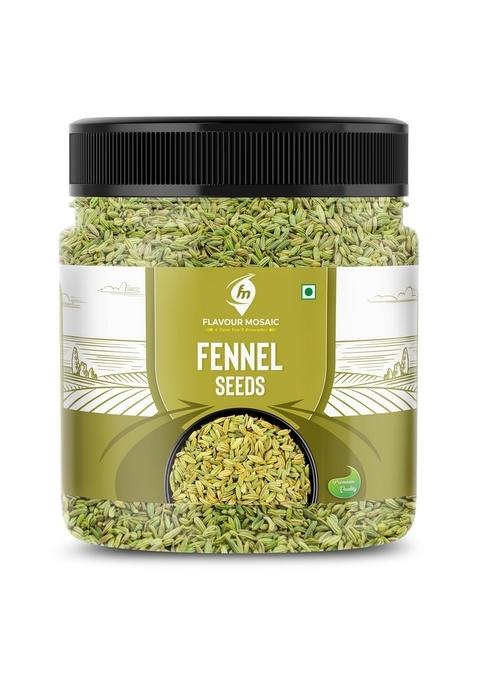 FLAVOUR MOSAIC Fennel Seeds | 1Kg Natural and Fresh Organic Saunf Good for Cooking Wellness No Added Colours Or Preservatives