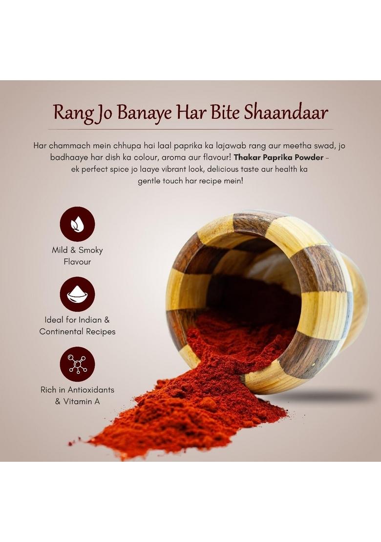 THAKAR Paprika Powder 200g | Vegetable Masala Fresh & Flavourful Dried Chillies No Artificial Colours Preservatives Vegetarian Flavour Aroma