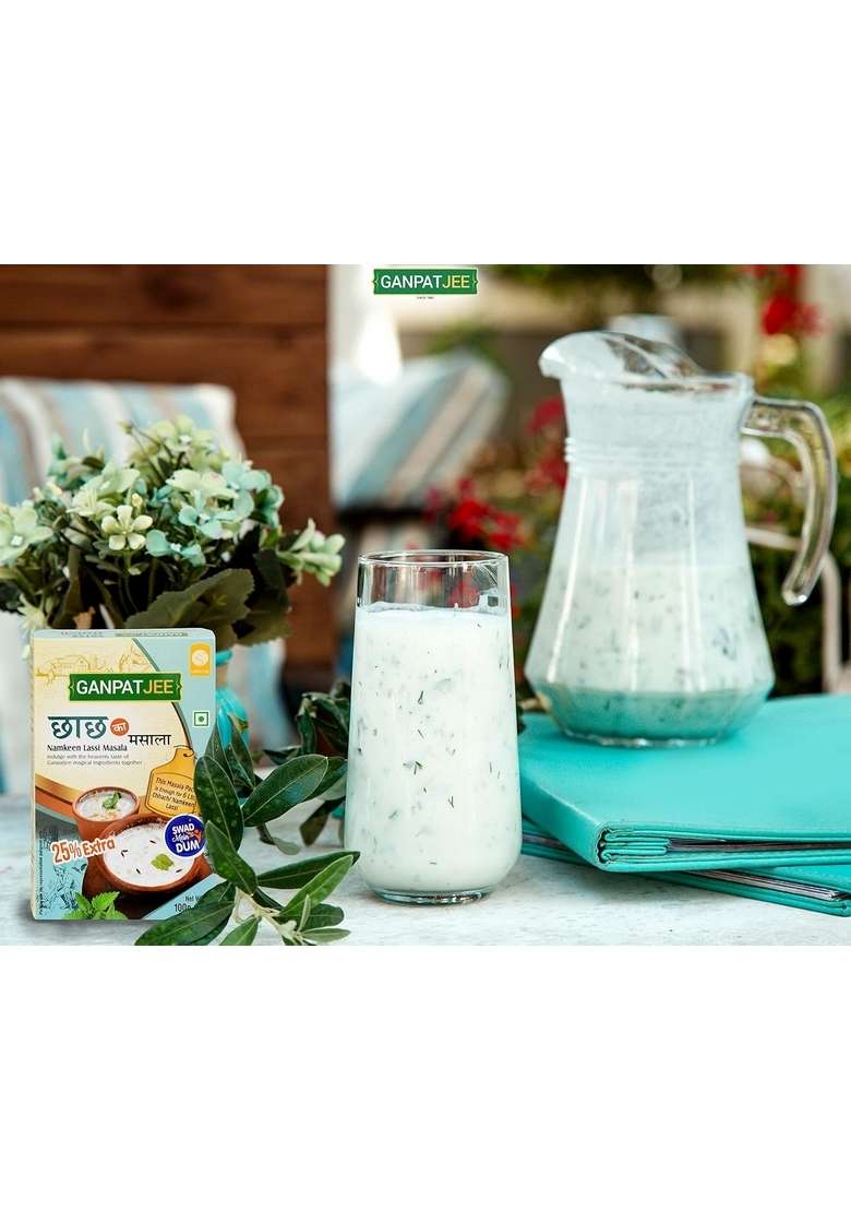 Ganpatjee Buttermilk Namkeen Lassi Chach Masala Powder, 250G | PACK OF 125G X 2 - Indya