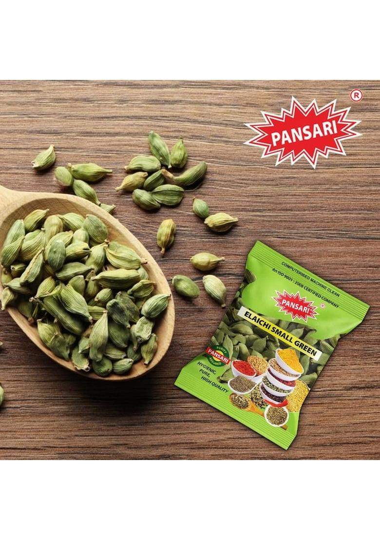 PANSARI Green Cardamom Whole 25g | Choti Hari Elaichi Sabut Chhoti Elachi Kerala Fresh in Spices Buy Masala Grocery Pack of 1