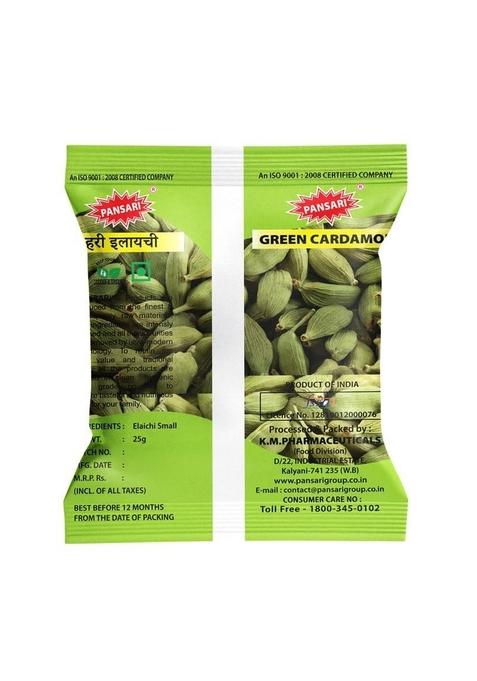 PANSARI Green Cardamom Whole 25g | Choti Hari Elaichi Sabut Chhoti Elachi Kerala Fresh in Spices Buy Masala Grocery Pack of 1