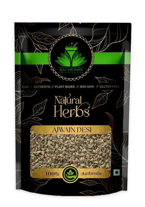 SAI HERBS Ajwain Desi Raw Spices - Carum Copticum Carom Seed Used For Lower Blood Pressure Indigestion Pure & Natural (1 Kg)