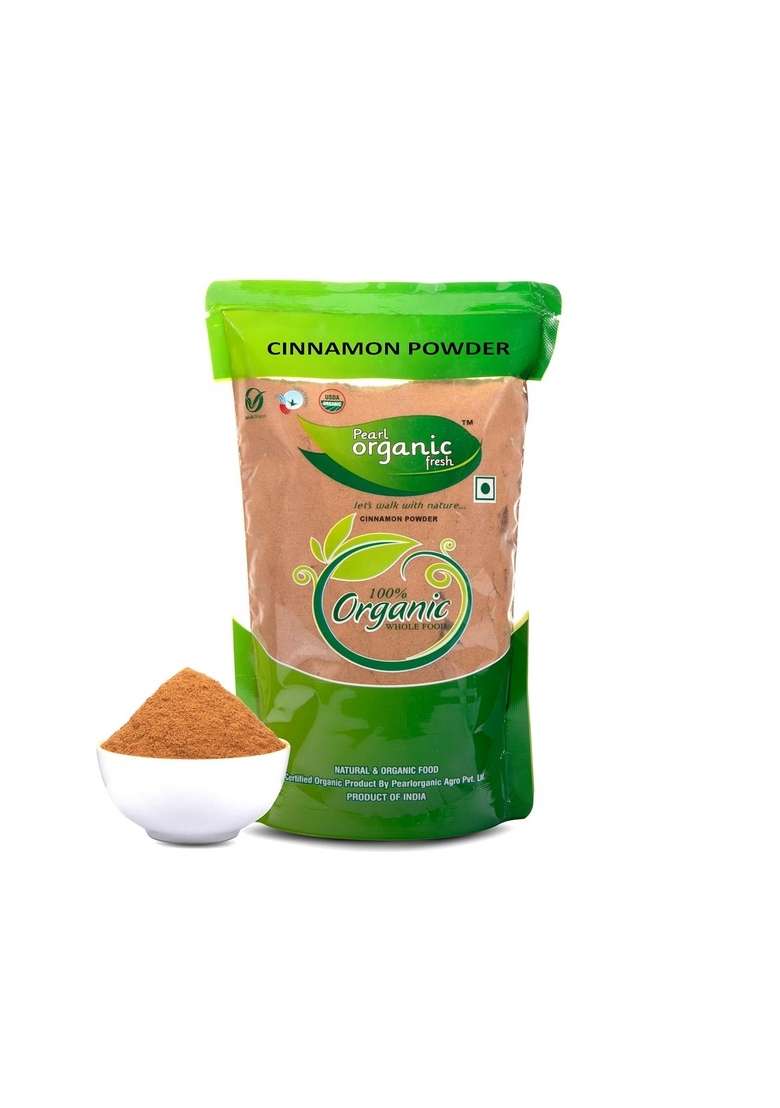 PEARL ORGANIC FRESH Certified Dalchini Powder 250g | Pure Ceylon Cinnamon Natural & Gluten Free True from Meghalaya Aromatic Indian Spice for Cooking, Baking Beverages Non-GMO No Preservatives (250 Gm) - Indya